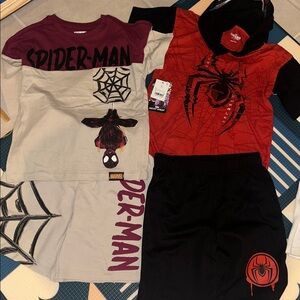 Marvel Spider-Man Kids Costume Set - Red, Black, and Gray bundle of 2